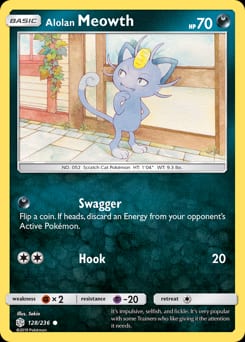 Cosmic Eclipse Alolan Meowth #128 card
