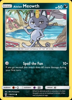 Lost Thunder Alolan Meowth #118 card