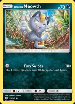 Sun & Moon Alolan Meowth #78 card