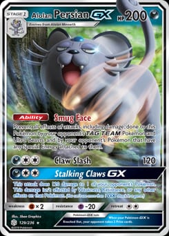 Cosmic Eclipse Alolan Persian-GX #129 card