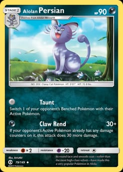 Sun & Moon Alolan Persian #79 card