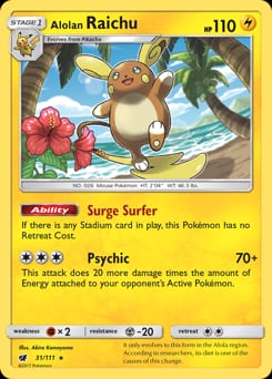 2017 Crimson Invasion Alolan Raichu #31 card