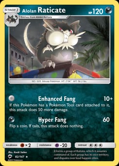 Burning Shadows Alolan Raticate #82 card
