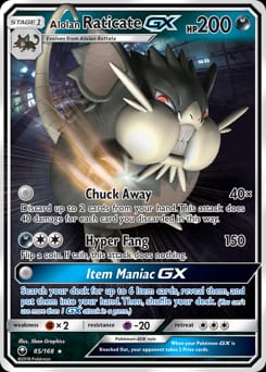 2018 Celestial Storm Alolan Raticate-GX #85 card