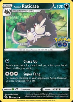 Pokémon GO Alolan Raticate #42 card