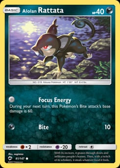 Burning Shadows Alolan Rattata #81 card