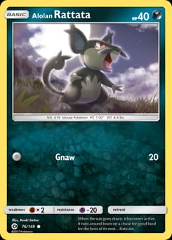 Sun & Moon Alolan Rattata #76 card