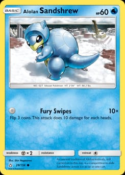Ultra Prism Alolan Sandshrew #28 card