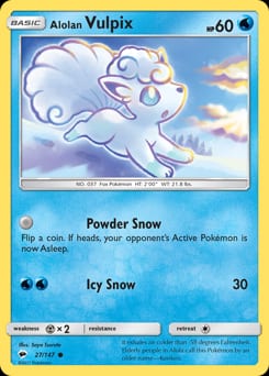 Burning Shadows Alolan Vulpix #27 card