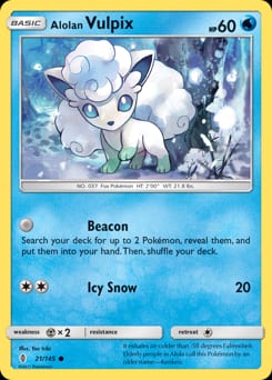Guardians Rising Alolan Vulpix #21 card