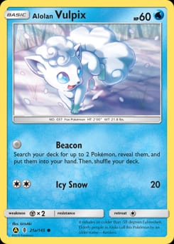 Guardians Rising Alolan Vulpix #21a card