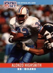 1990 Pro Set Base Set Alonzo Highsmith #121 card