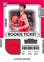 2021-22 Panini Contenders Rookie Ticket Swatches Alperen Sengun #RTS-ASE