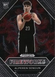 2021 Panini Prizm Draft Picks Fireworks Alperen Sengun #15 card