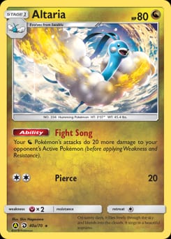 2018 Dragon Majesty Altaria #40a card