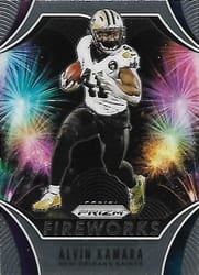 2019 Panini Prizm Fireworks Alvin Kamara #18 card