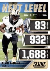 2021 Score Next Level Stats Alvin Kamara #NL20 card