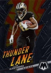 2023 Panini Mosaic Thunder Lane Alvin Kamara #TL-AK card