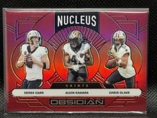 2024 Panini Obsidian Nucleus Alvin Kamara/Chris Olave/Derek Carr #16 card