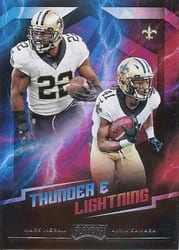2018 Panini Playoff Thunder & Lightning Alvin Kamara / Mark Ingram #13 card