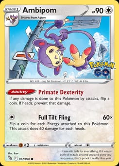 Pokémon GO Ambipom #57 card