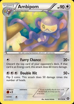 2016 Steam Siege Ambipom #91 card