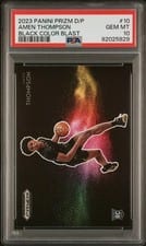 2023 Panini Prizm Draft Picks Black Color Blast Amen Thompson #10 card