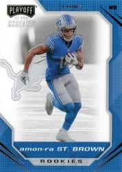 2021 Panini Chronicles Playoff Momentum Rookies Amon-Ra St. Brown #PMR-28 card