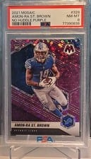 2021 Panini Mosaic Amon Ra St. Brown Purple Mosaic #328 card