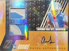 2021 Zenith Rookie Patch Autographs Copper Amon-Ra St. Brown #111 card