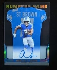 2022 Panini Select Numbers Game Amon-Ra St. Brown #NG-AST card