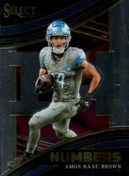 2023 Panini Select Select Numbers Amon-Ra St. Brown #21 card