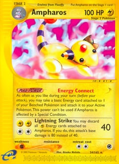 2002 Expedition Base Set Ampharos #34 card