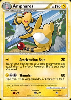 2010 HeartGold & SoulSilver Ampharos #14 card