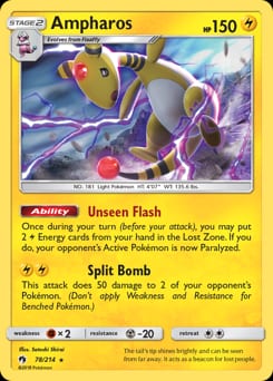 2018 Lost Thunder Ampharos #78 card