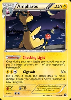 2016 Steam Siege Ampharos #40 card