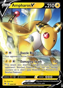 Vivid Voltage Ampharos V #49 card
