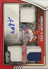 2022 Panini Absolute Tools of the Trade 3 Swatch Signatures Anderson Tejeda #TT3S-AT card