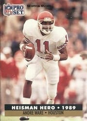 1991 Pro Set Base Set Andre Ware #38 card