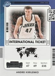 2021-22 Panini Contenders International Ticket Andrei Kirilenko #8 card