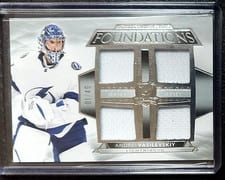2021-22 Upper Deck The Cup Foundations Quad Jersey Andrei Vasilevskiy #F-AV card