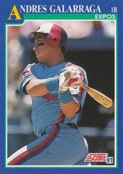 1991 Score Base Set Andres Galarraga #443 card