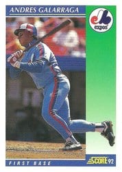1992 Score Base Set Andres Galarraga #35 card