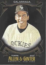 2021 Topps Allen & Ginter X Base Set Andres Galarraga #276 card