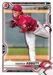 2021 Bowman Draft Base Set Andrew Abbott #BD-8 card