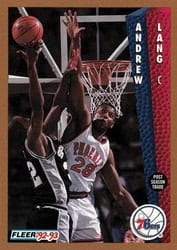1992-93 Fleer Base Set Andrew Lang #172 card