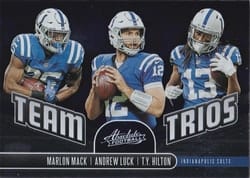 2019 Panini Absolute Team Trios Andrew Luck / Marlon Mack / T.Y. Hilton #TT-IC card