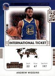 2021-22 Panini Contenders International Ticket Andrew Wiggins #27 card