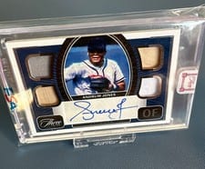 2022 Panini Three and Two Quad Jersey Autographs Andruw Jones #QJA-AJ card
