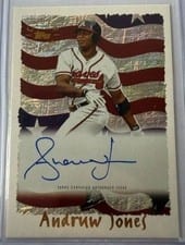 2025 Topps Archives 1995 Topps Cyberstats Autographs Andruw Jones #95CA-AJ card